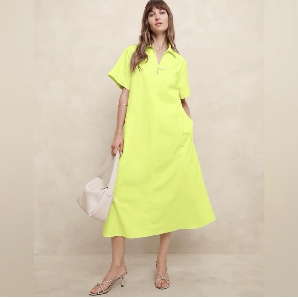 NWT Banana Republic Factory Tap Poplin Midi Dress